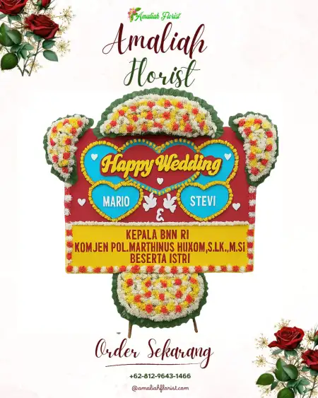 Papan Bunga Pernikahan Bakal